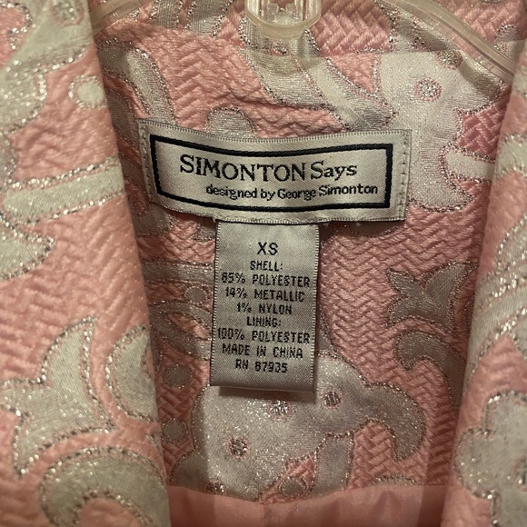 Pink and Silver Long Jacket George Simonton - Picture 2 of 3